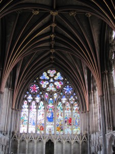 Stained glass windows in the Exeter Cathedral